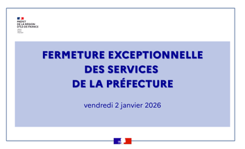 Fermeture exceptionnelle le 2 janvier 2026