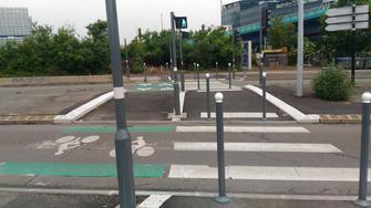 Photo d’une reprise d’un cheminement vélo (Source : MEL)
