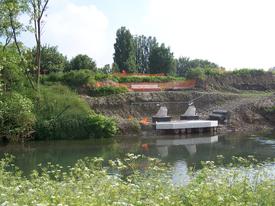 Photo des travaux – fondations de la future passerelle
