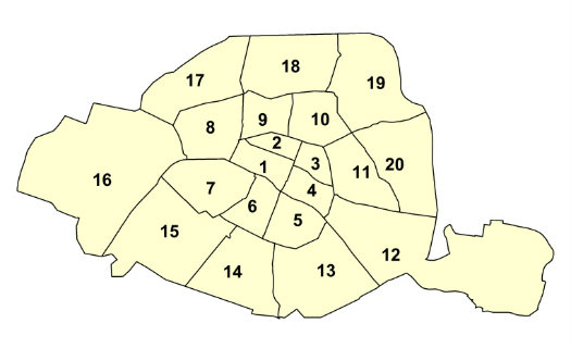 carte ile de france arrondissement