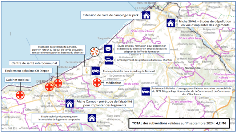 Carte des projets financés