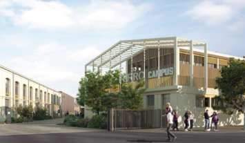 Visuel en image de synthèse de la façade du Ferrocampus