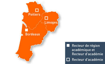 Région académique Nouvelle-Aquitaine comprenant les académies de Bordeaux, Limoges et Poitiers 