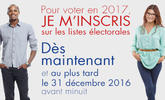 Voter en 2017 : inscription sur les listes électorales avant le 31 décembre 2016